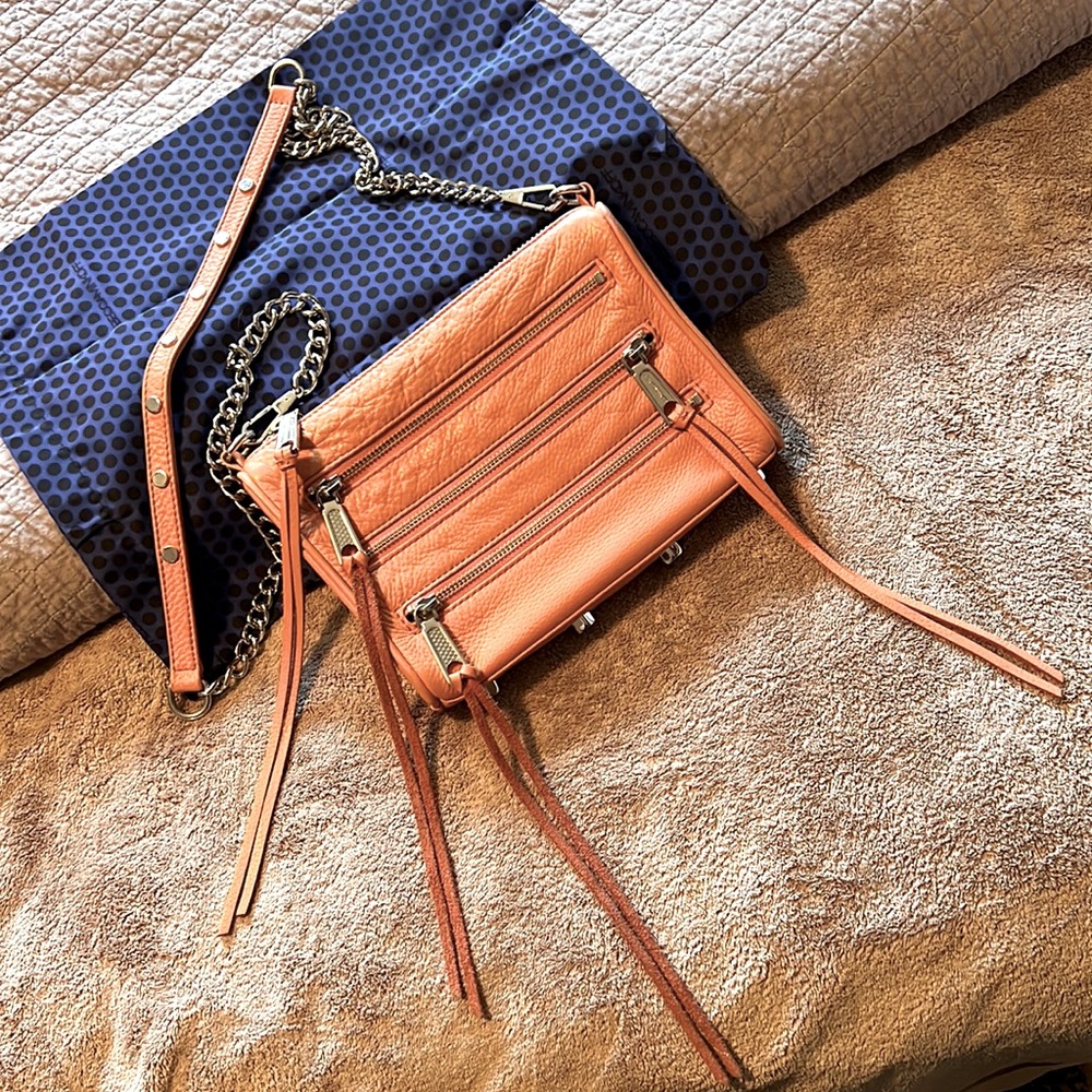Rebecca Minkoff Crossbody leather zipper bag in Peach